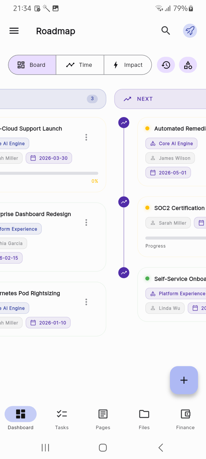 Product Roadmap & Launch Screenshot